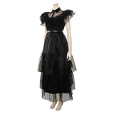 The Addams Family Tochter Mädchen Cosplay Kostüm Ballkleid Halloween Party Kleid